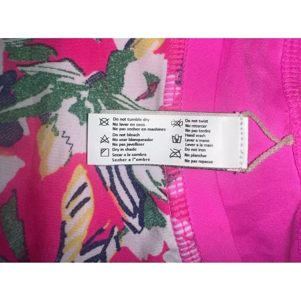 Maaji Women's Pink Floral Long Sleeve Rash Guard Dive Swim Top Size Medium NEW